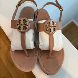 Tory Burch Tan Leather Sandals